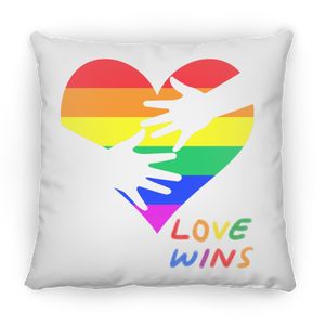 Love Wins Heart Square Pillow