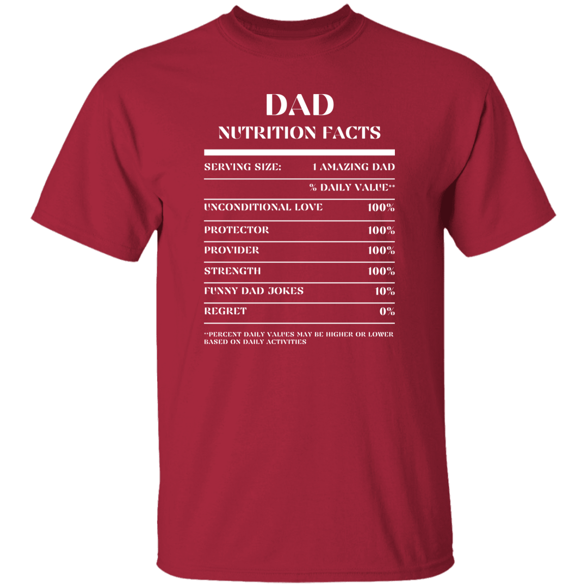 Nutrition Facts T-Shirt SS - Dad - White