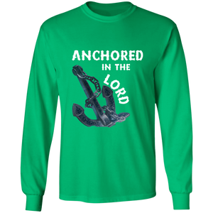 Anchored in the Lord Long Sleeve Shirt - White