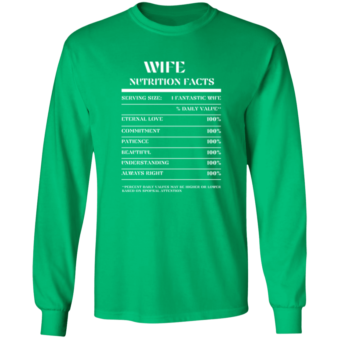 Nutrition Facts T-Shirt LS - Wife - White