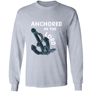 Anchored in the Lord Long Sleeve Shirt - White
