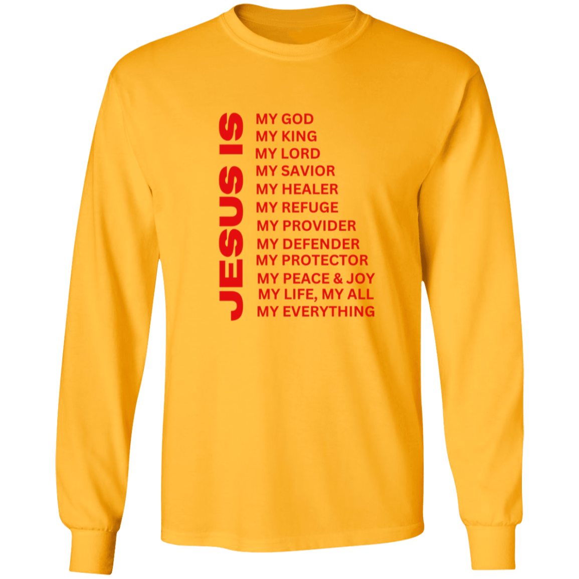 Jesus Is Christian T-Shirt - Long Sleeve Red