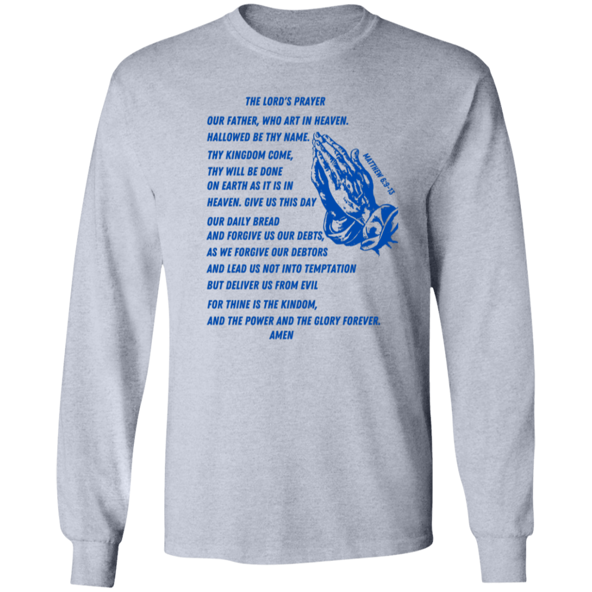 Lord's Prayer Long Sleeve T-shirt Blue