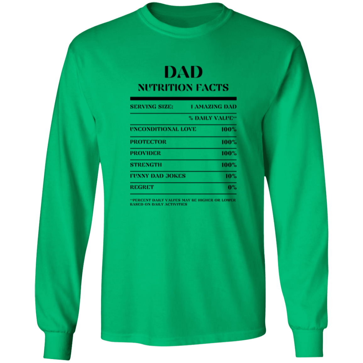 Nutrition Facts T-Shirt LS - Dad - Black