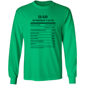 Nutrition Facts T-Shirt LS - Dad - Black
