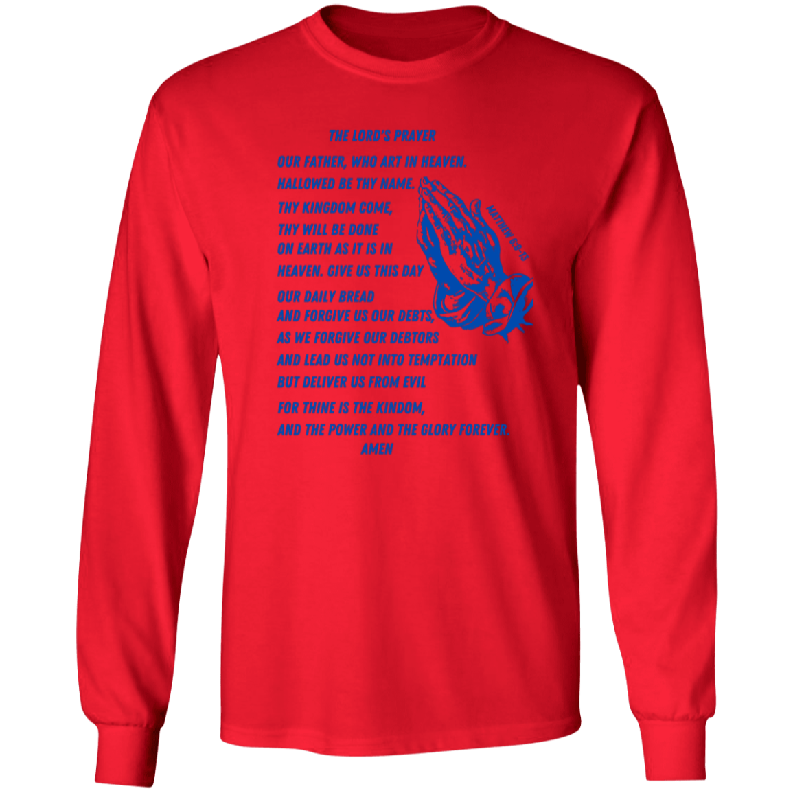 Lord's Prayer Long Sleeve T-shirt Blue