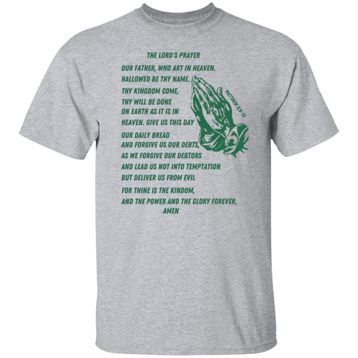 Lord's Prayer Short Sleeve T-shirt Green