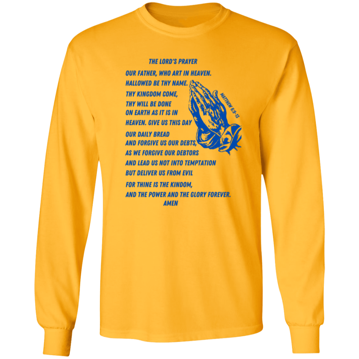 Lord's Prayer Long Sleeve T-shirt Blue