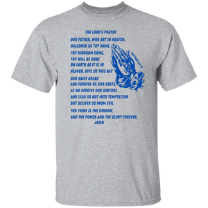 Lord's Prayer Short Sleeve T-shirt Blue