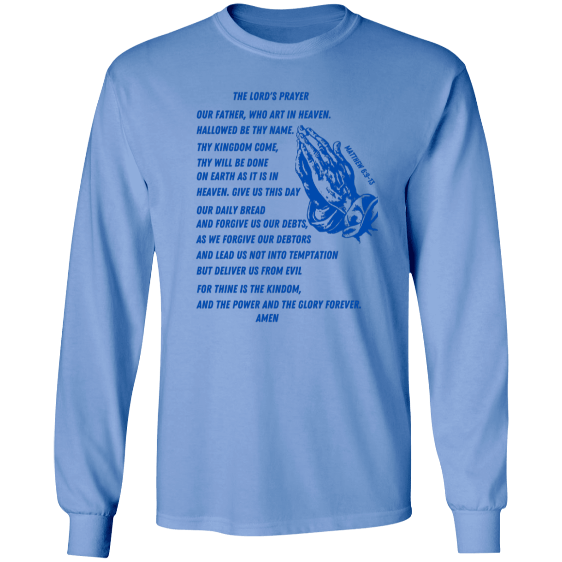 Lord's Prayer Long Sleeve T-shirt Blue
