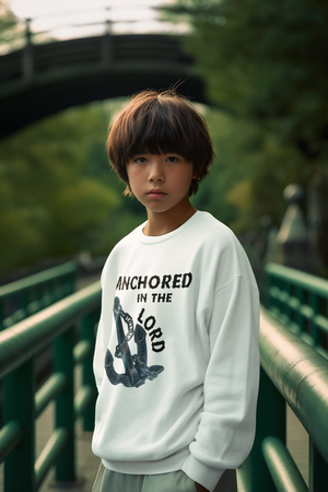 Anchored in the Lord Youth Crewneck Sweatshirt - Black