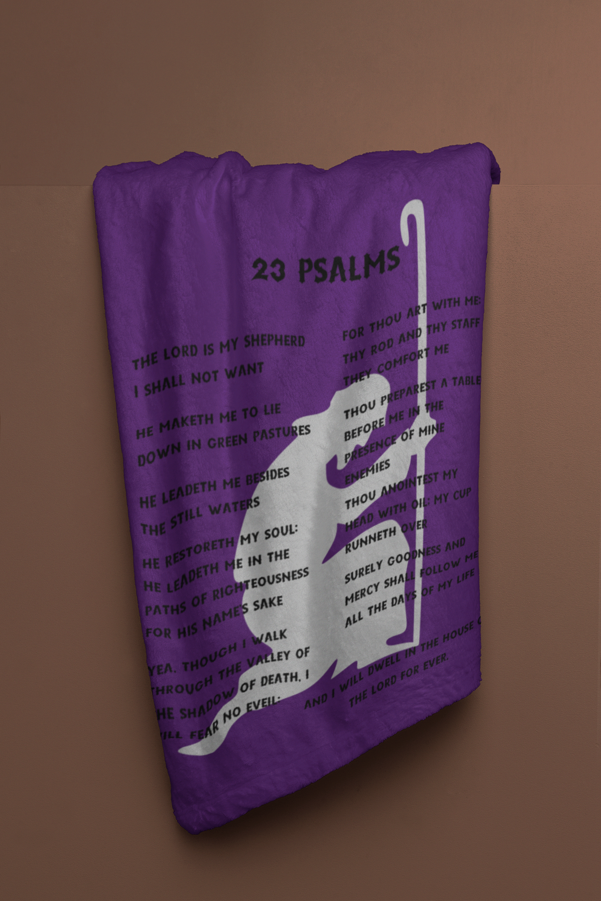 23 Psalms Cozy Plush Fleece Blanket - Black