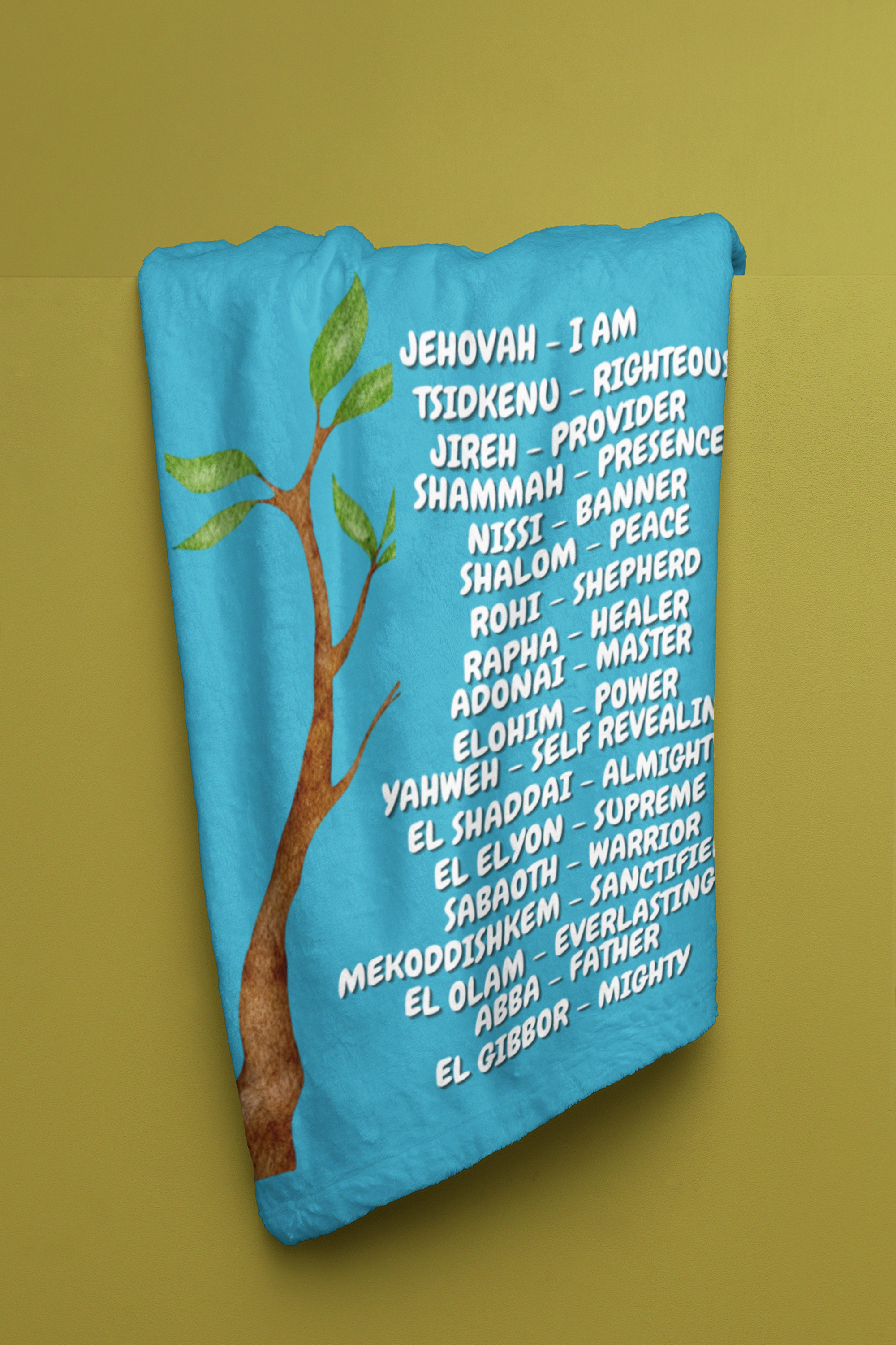 Names of God Cozy Plush Fleece Blanket - White