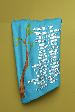 Names of God Cozy Plush Fleece Blanket - White