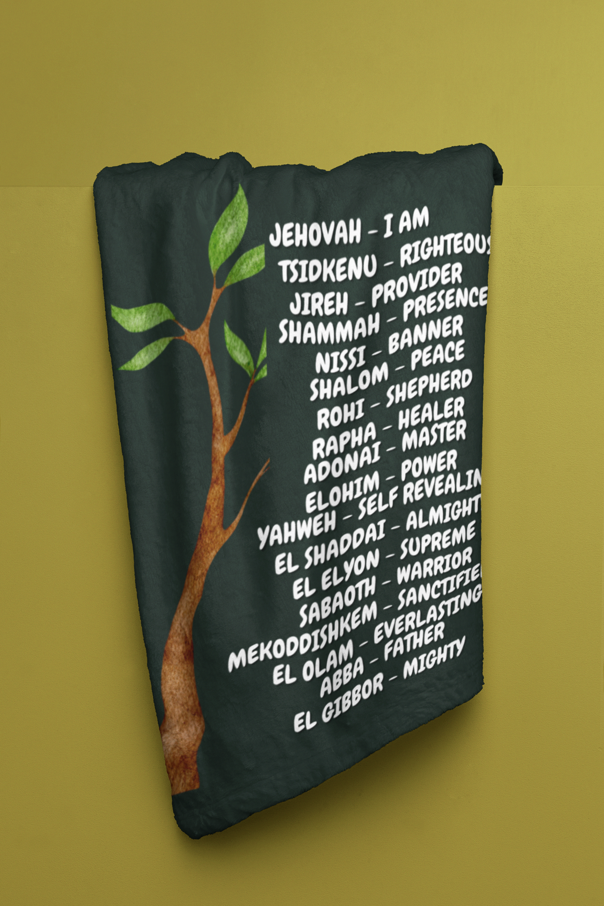 Names of God Cozy Plush Fleece Blanket - White