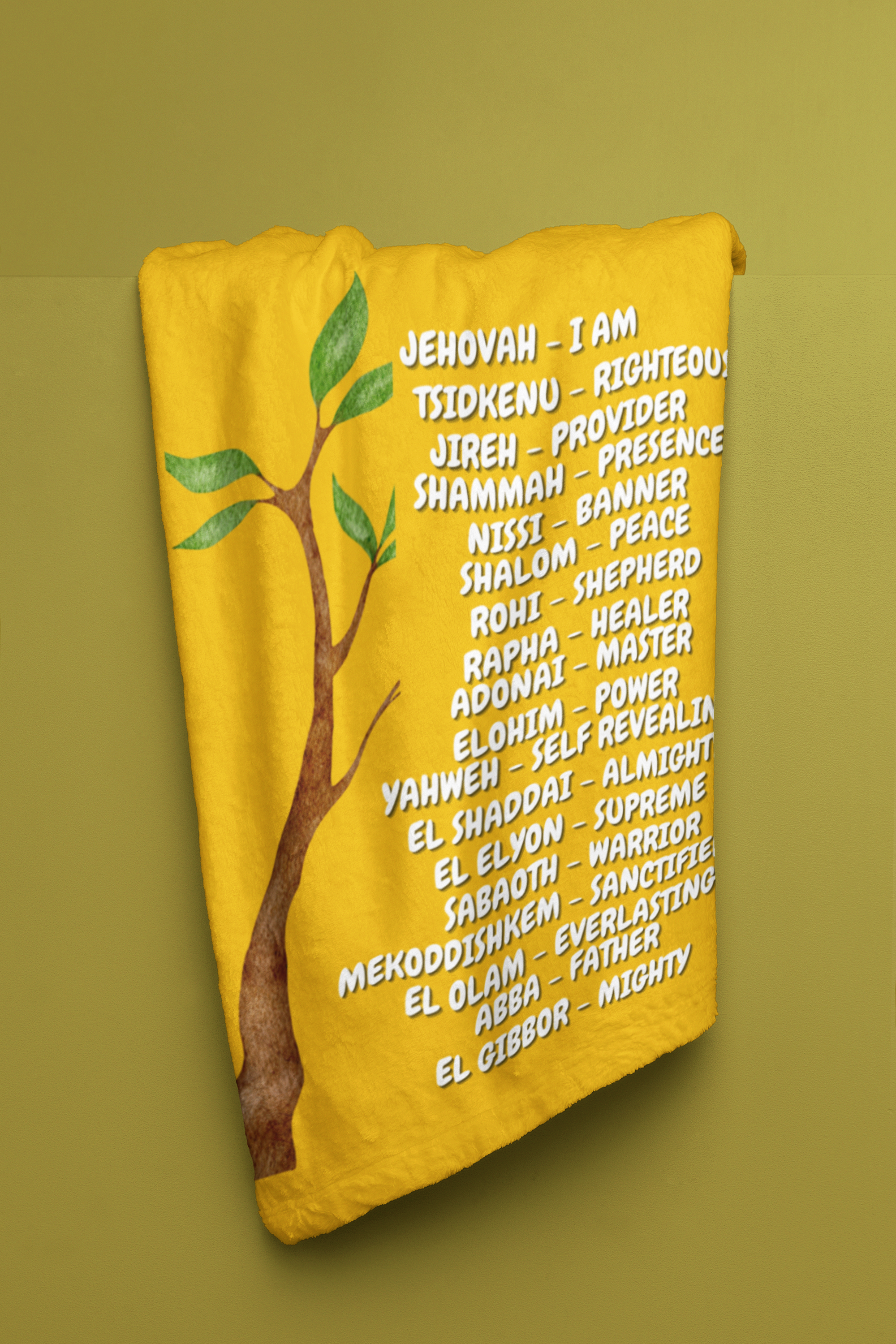 Names of God Cozy Plush Fleece Blanket - White
