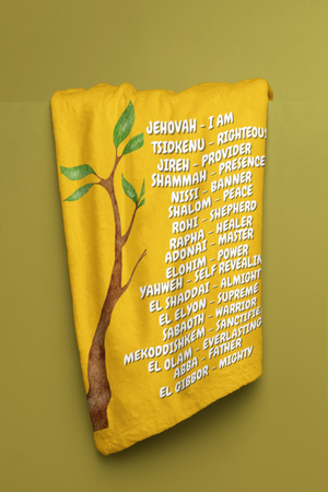 Names of God Cozy Plush Fleece Blanket - White