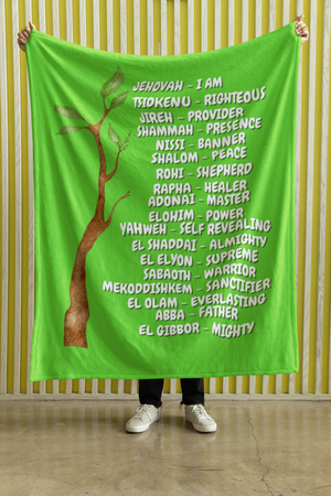 Names of God Cozy Plush Fleece Blanket - White