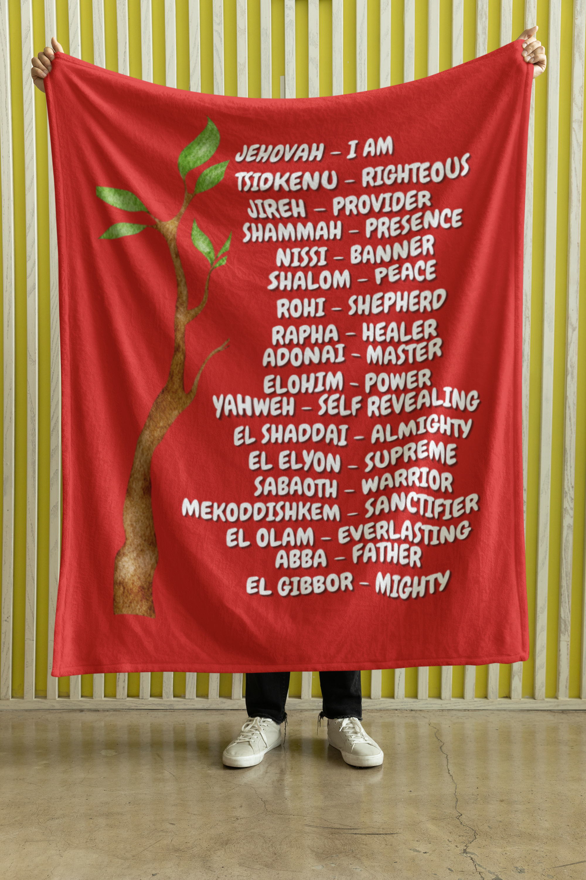 Names of God Cozy Plush Fleece Blanket - White