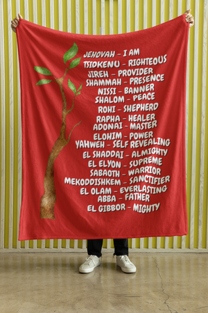 Names of God Cozy Plush Fleece Blanket - White