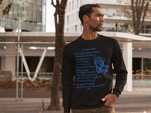 Lord's Prayer Long Sleeve T-shirt Blue