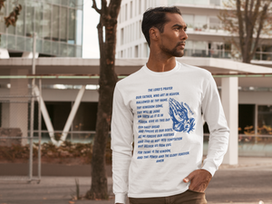 Lord's Prayer Long Sleeve T-shirt Blue
