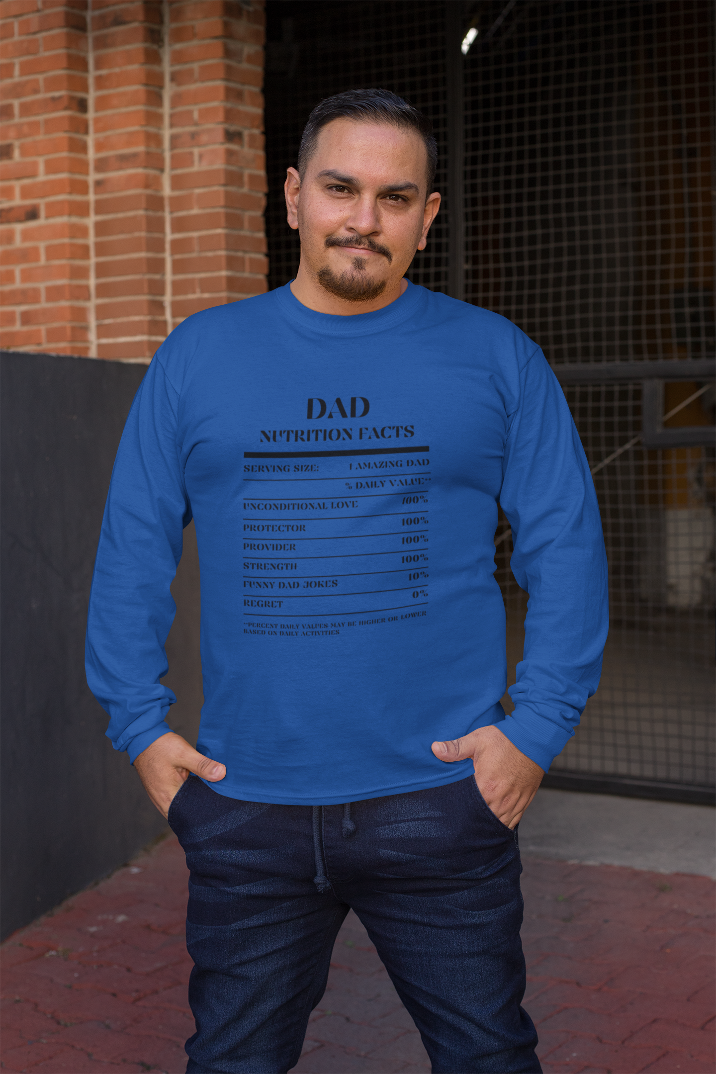 Nutrition Facts T-Shirt LS - Dad - Black