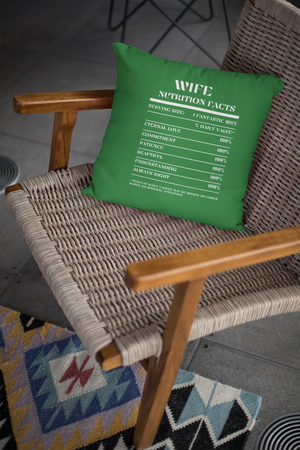 Nutrition Facts Pillow - Wife - White