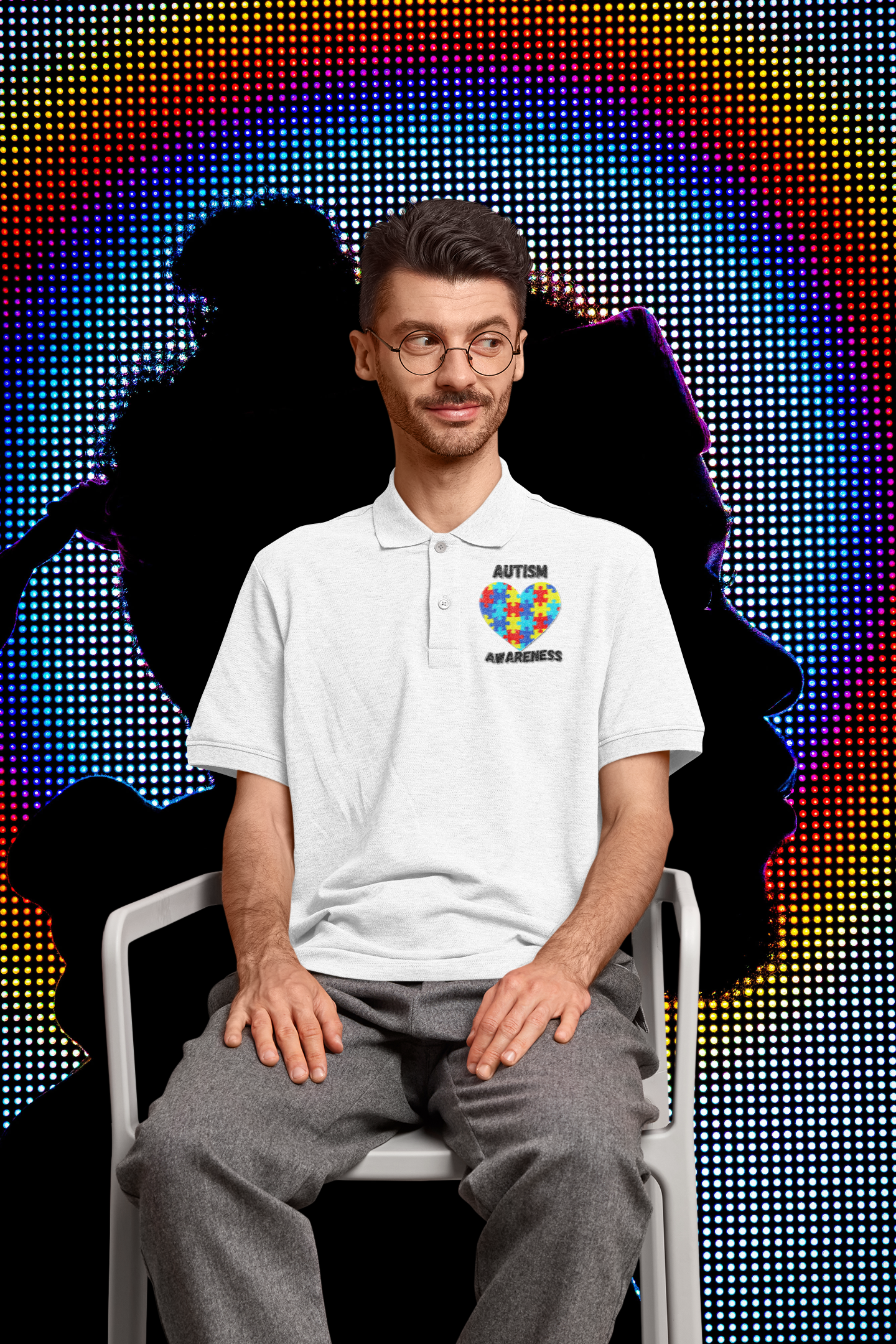 Autism Heart Short Sleeve Polo