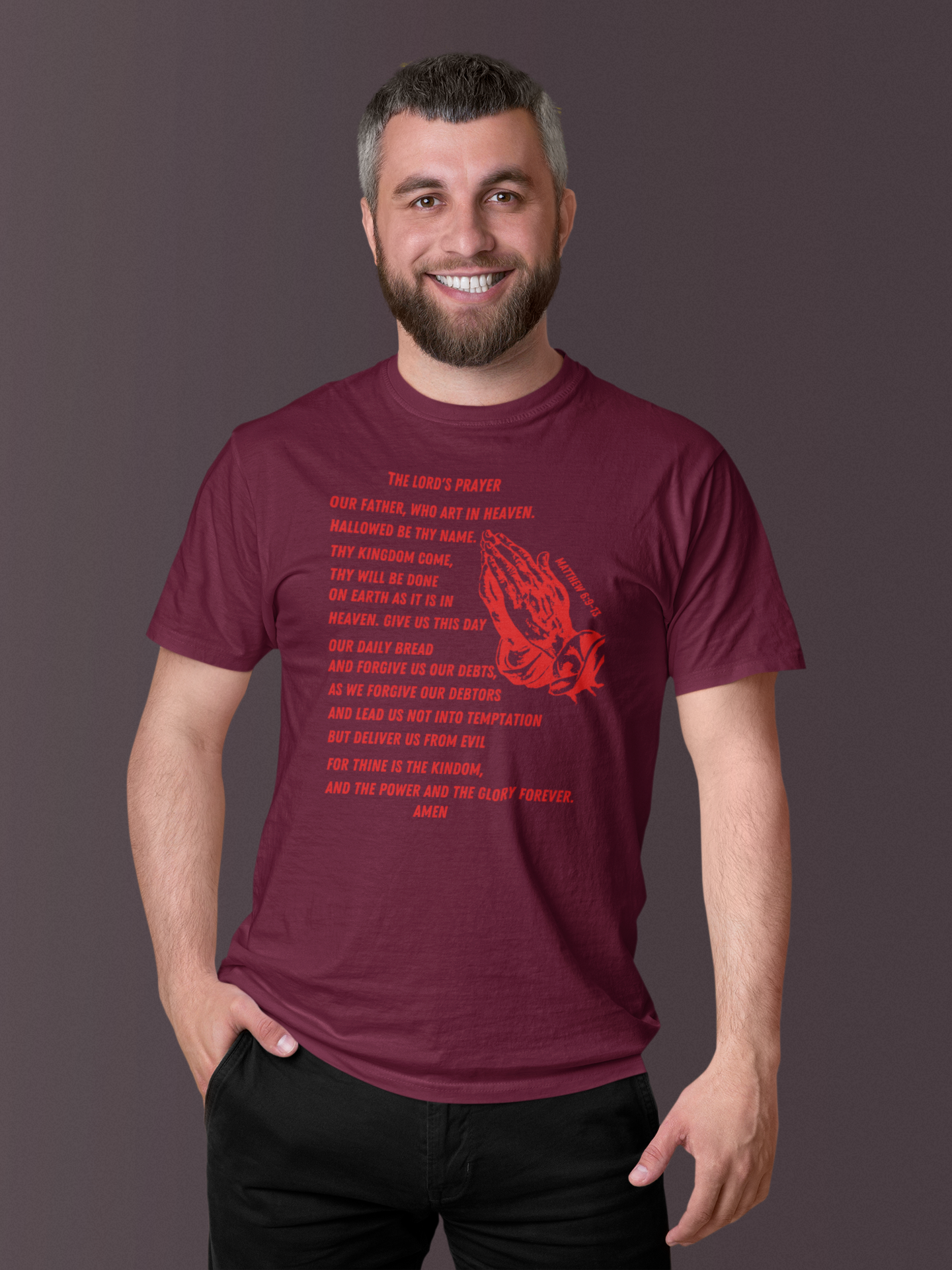 Lord's Prayer Short Sleeve T-shirt Red