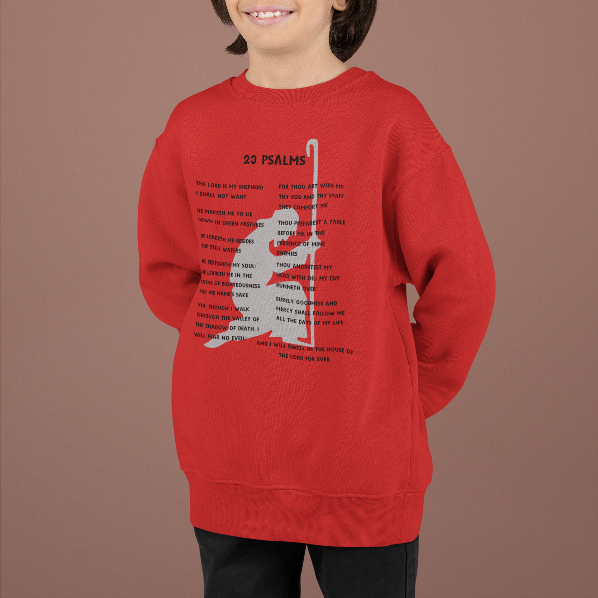 23 Psalms Youth Crewneck Sweatshirt - Black