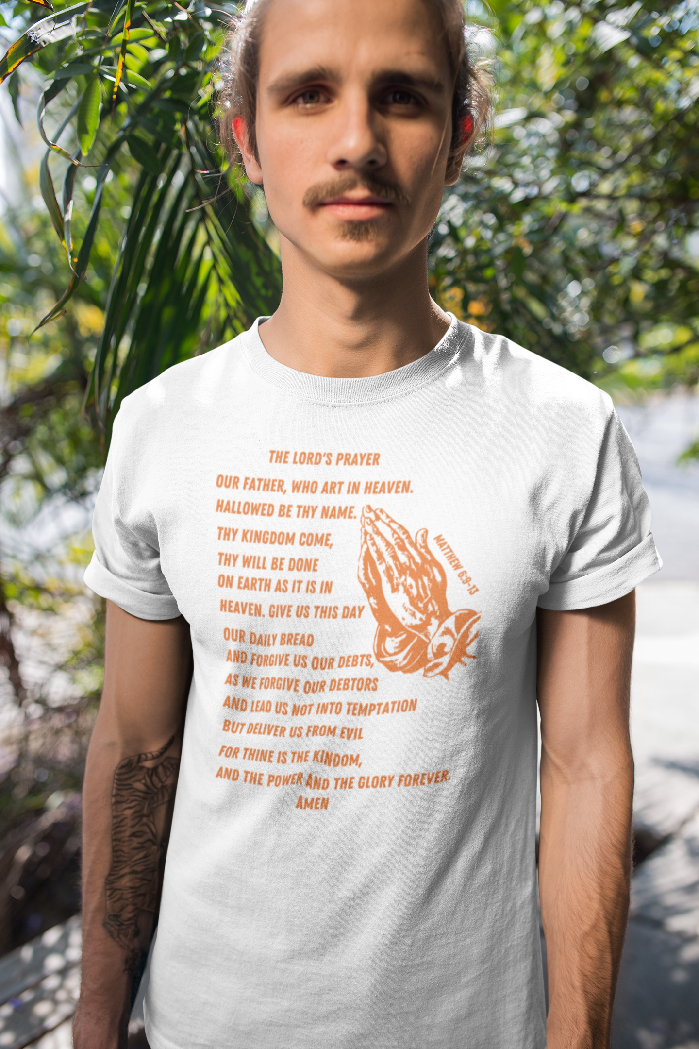 Lord's Prayer Short Sleeve T-shirt Orange