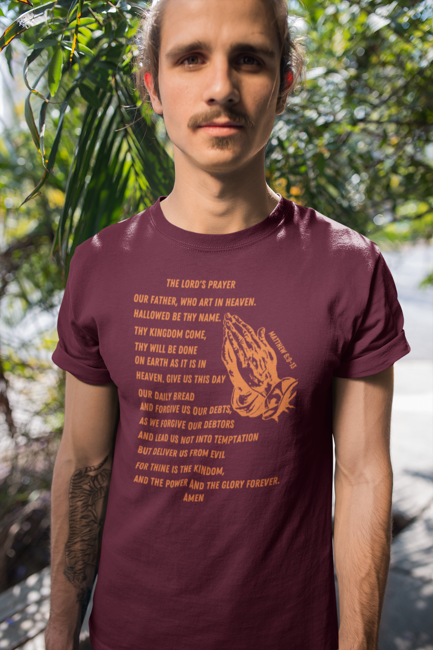 Lord's Prayer Short Sleeve T-shirt Orange