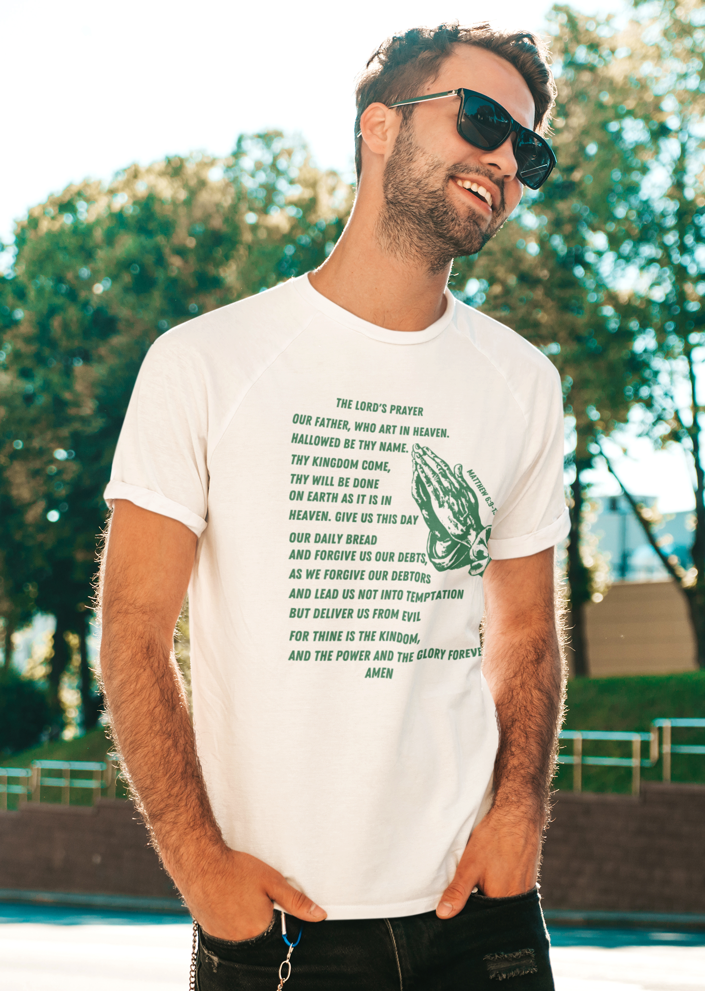 Lord's Prayer Short Sleeve T-shirt Green