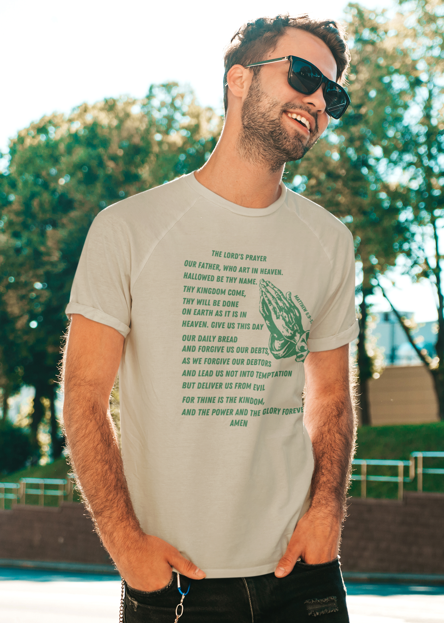 Lord's Prayer Short Sleeve T-shirt Green