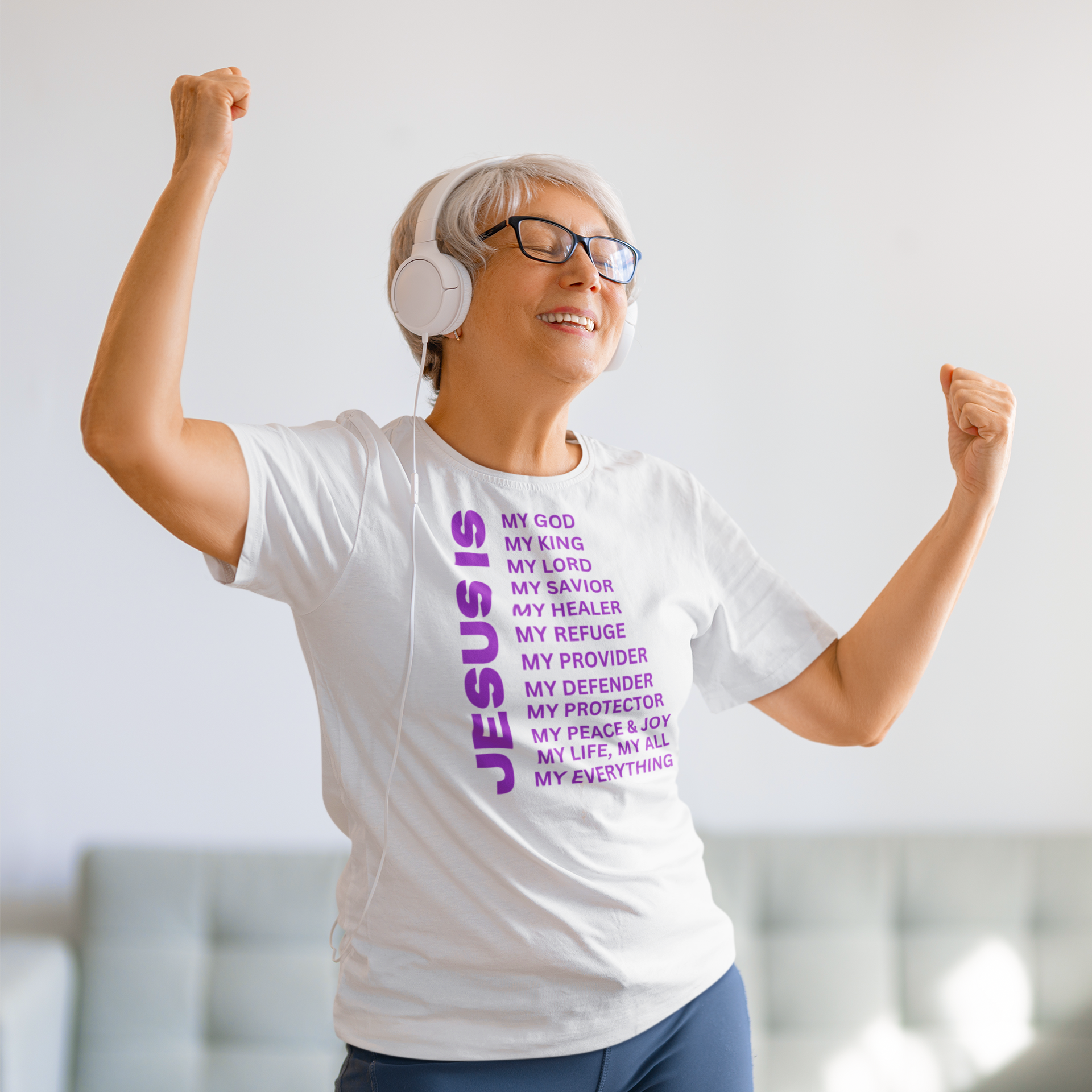 Jesus Is Christian T-Shirt - Short Sleeve Purple