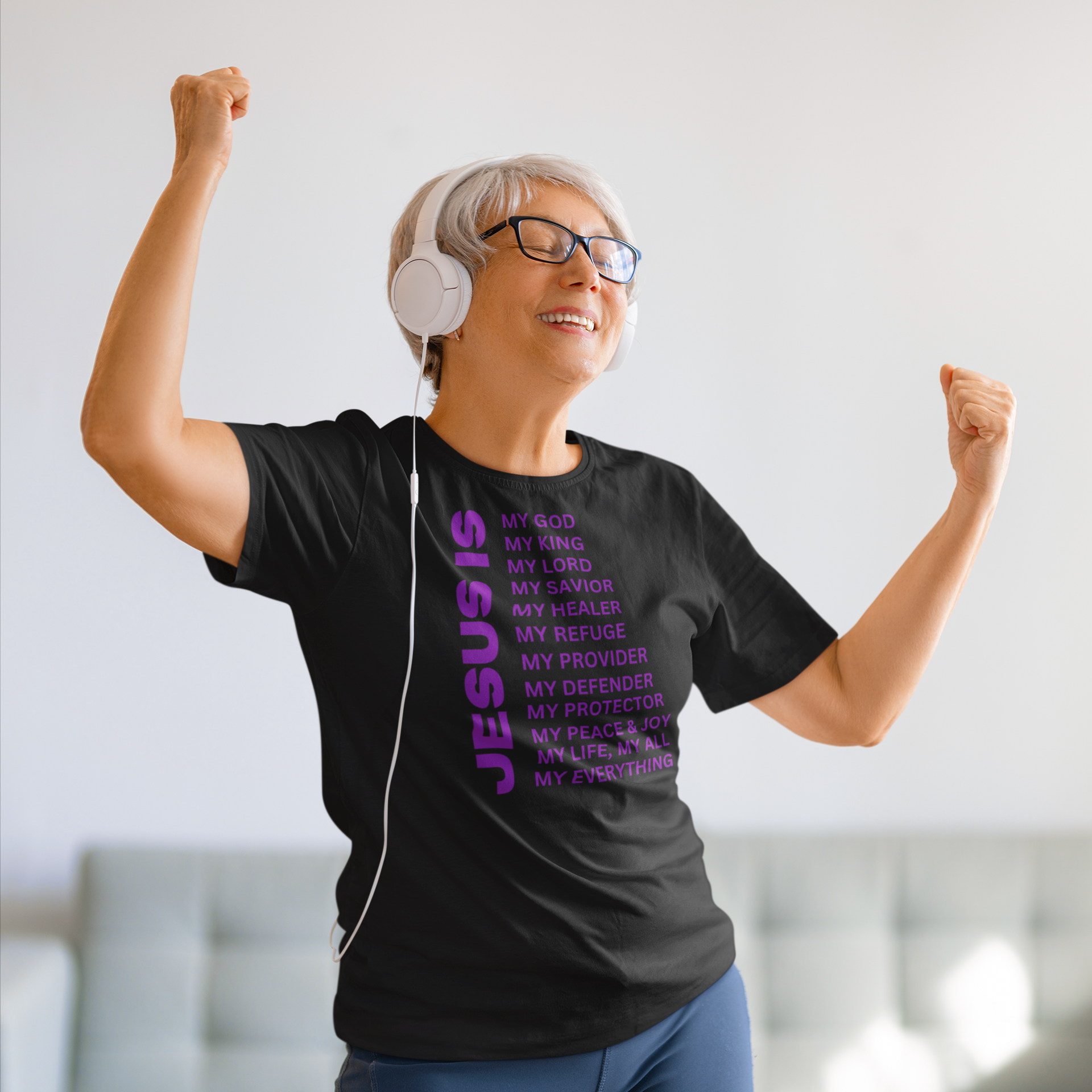 Jesus Is Christian T-Shirt - Short Sleeve Purple