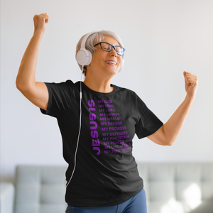 Jesus Is Christian T-Shirt - Short Sleeve Purple