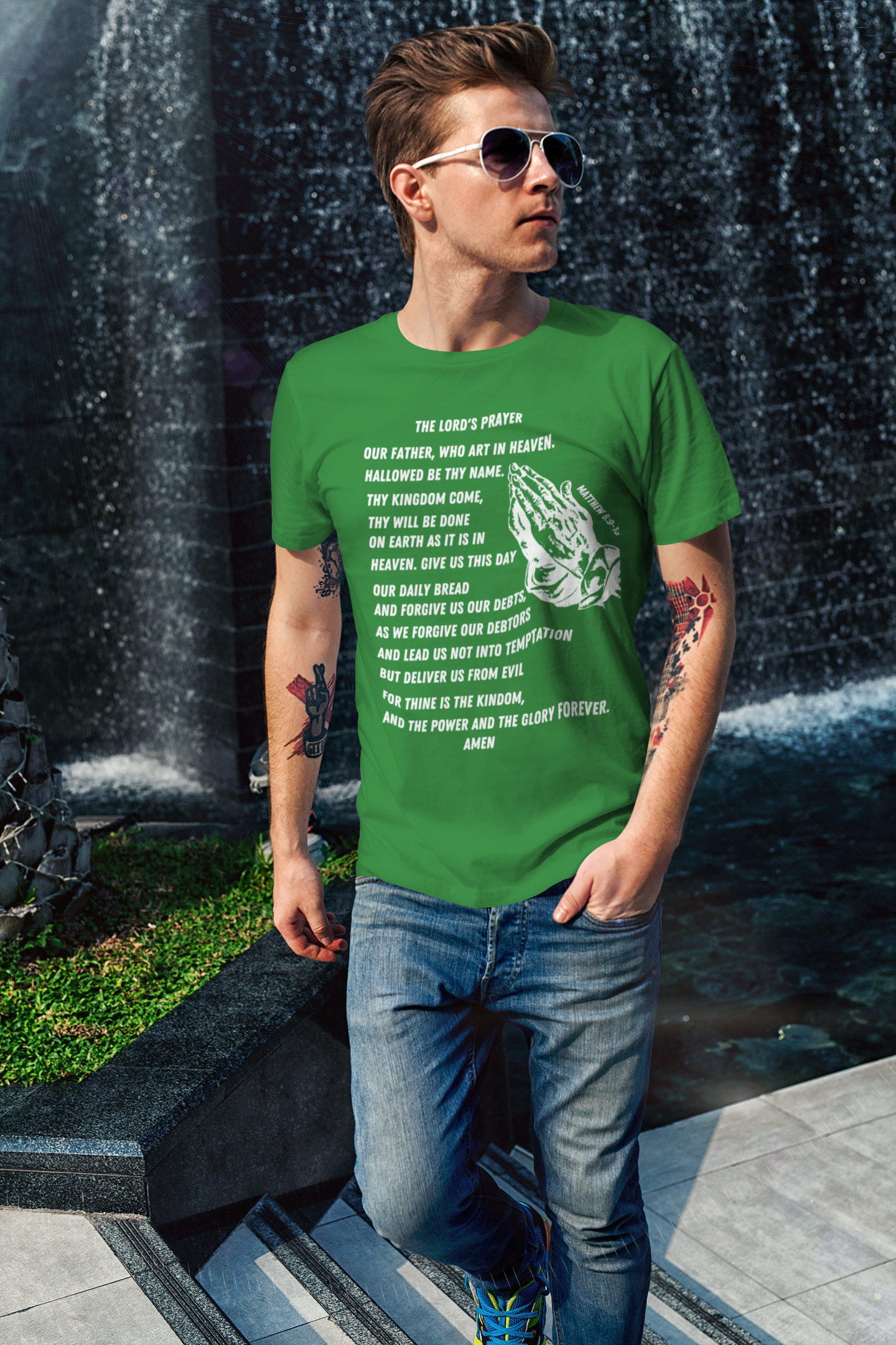 Lord's Prayer Short Sleeve Shirt - White