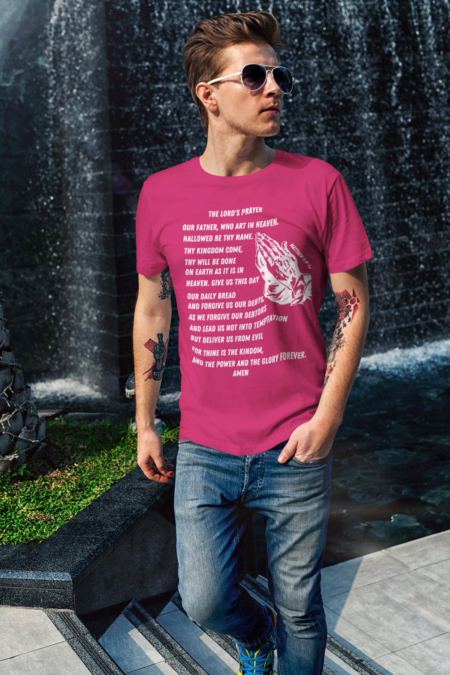 Lord's Prayer Short Sleeve Shirt - White