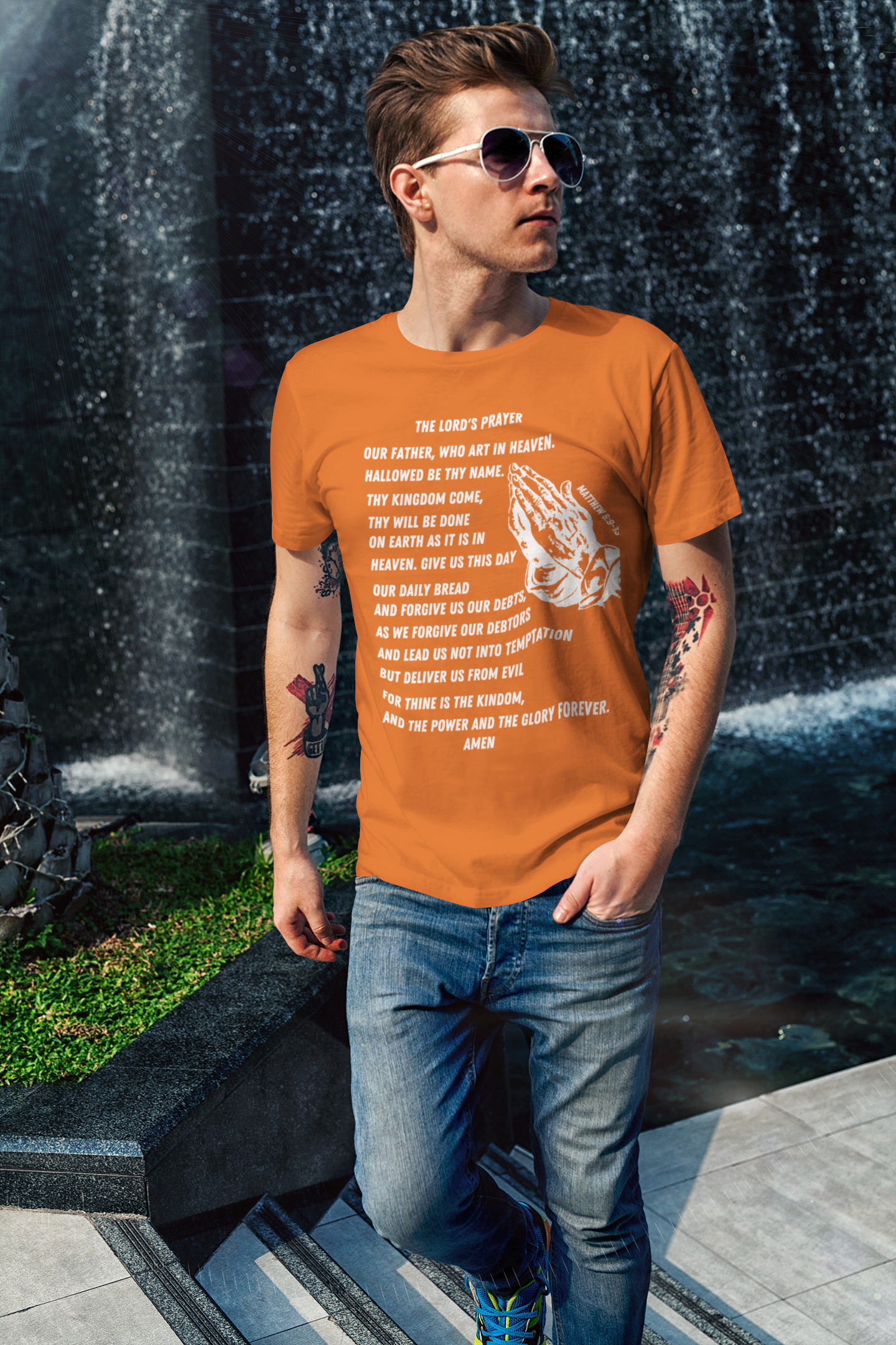 Lord's Prayer Short Sleeve Shirt - White