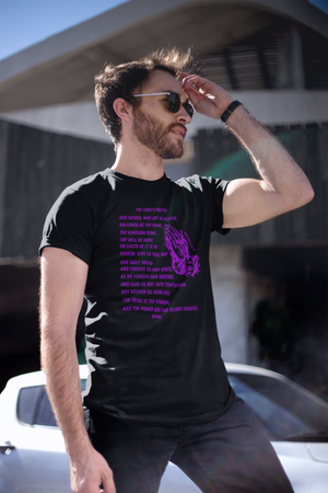 Lord's Prayer Short Sleeve T-shirt Purple
