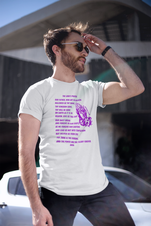 Lord's Prayer Short Sleeve T-shirt Purple