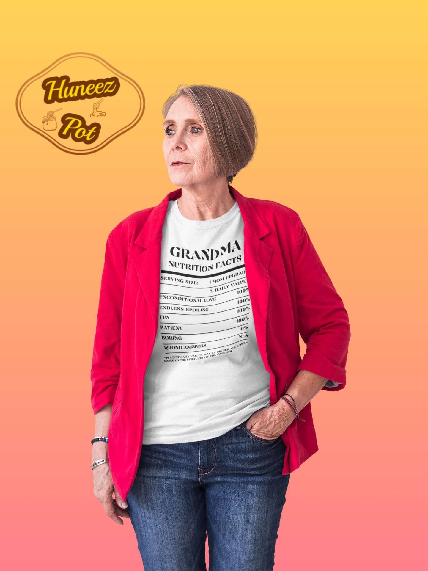 Nutrition Facts T-Shirt LS - Grandma - Black