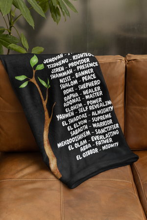 Names of God Cozy Plush Fleece Blanket - White