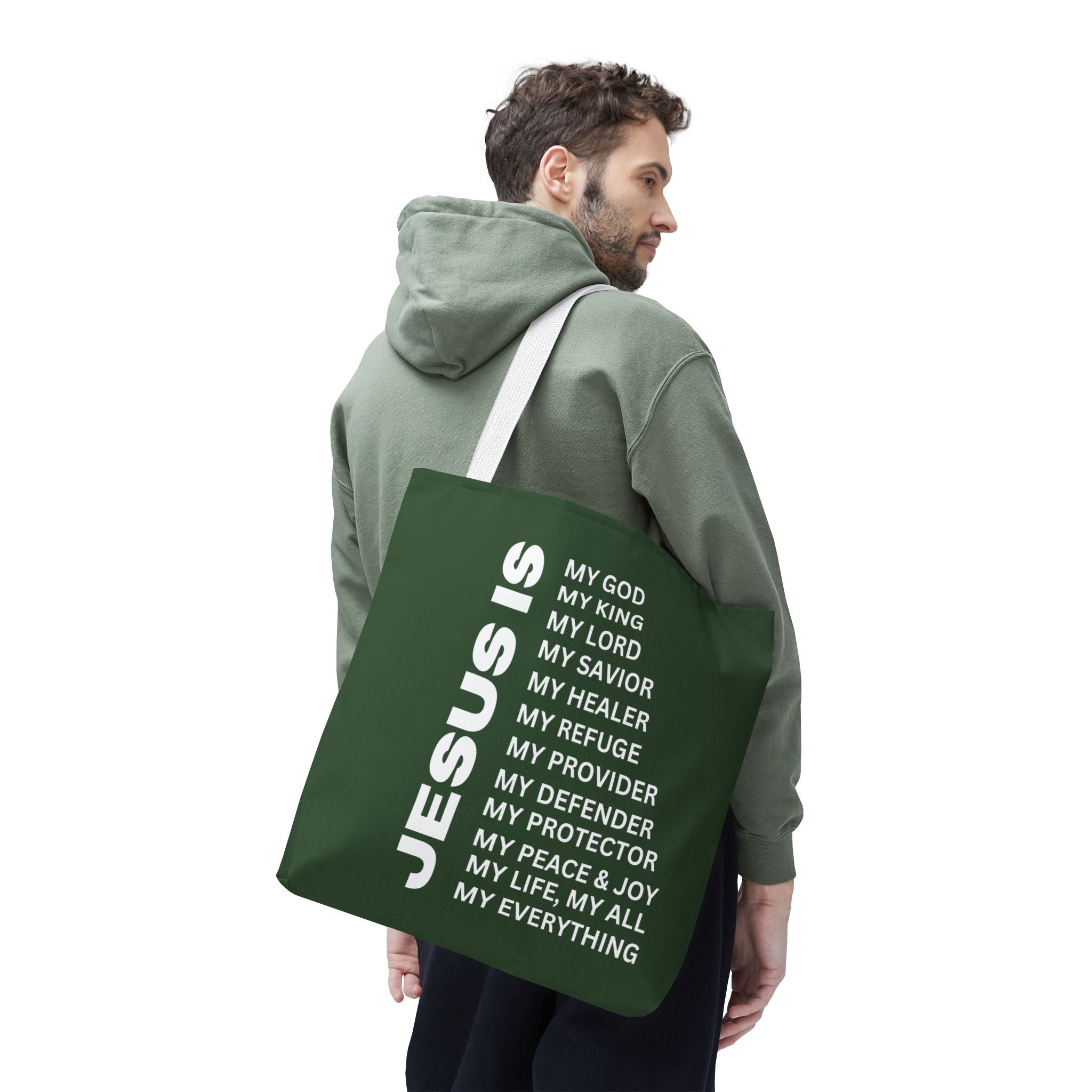 Christian JESUS IS Tote Bag - Green