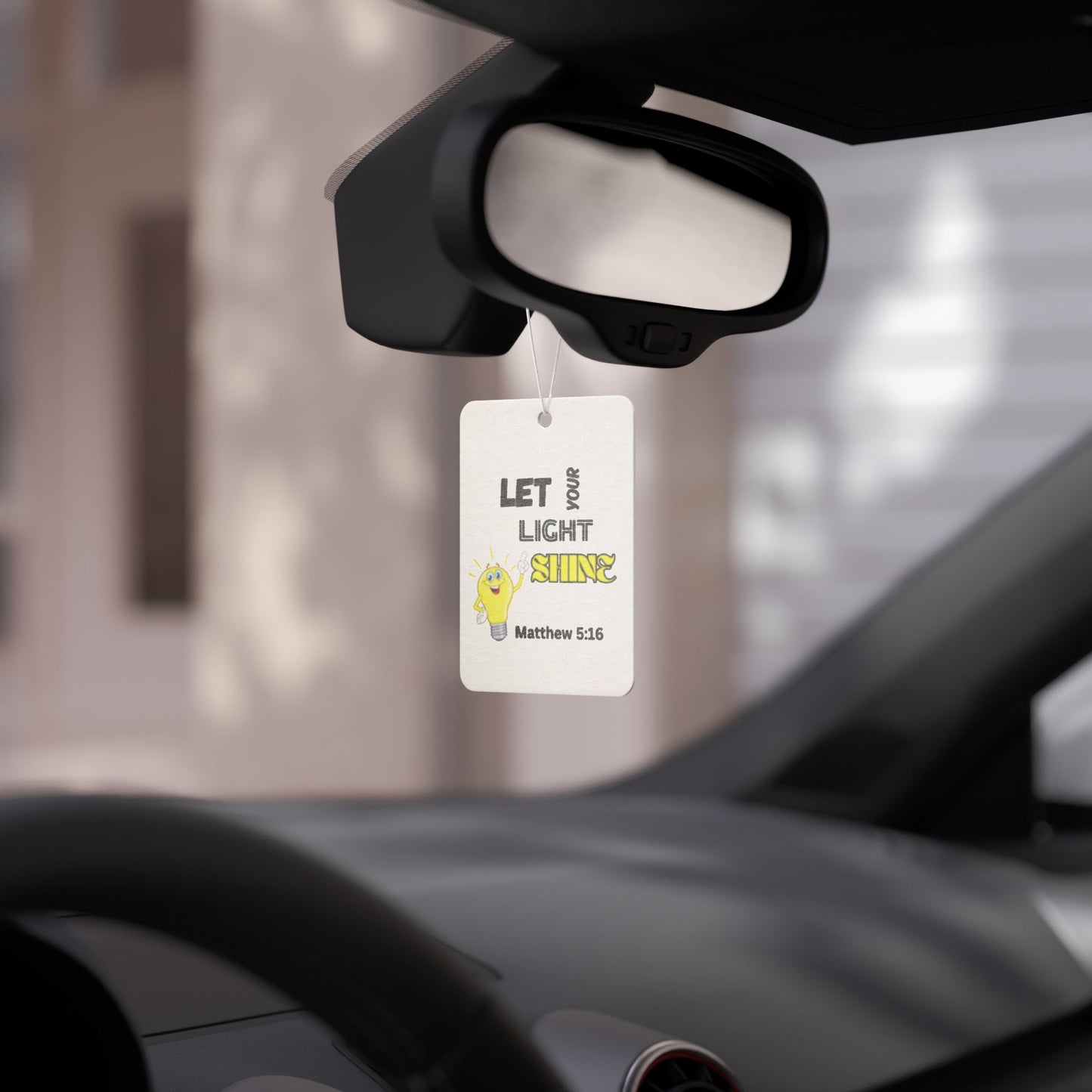 Car Air Freshener - "Let Your Light Shine" Christian Scripture Matthew 5:16 Inspirational Scented Ornament