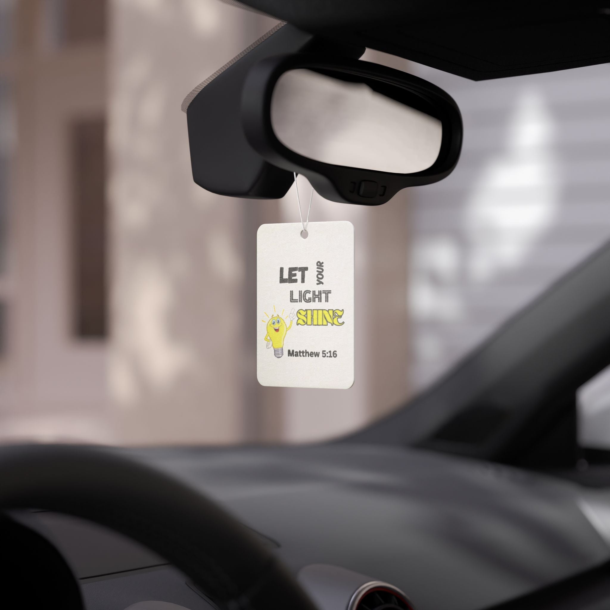 Car Air Freshener - "Let Your Light Shine" Christian Scripture Matthew 5:16 Inspirational Scented Ornament