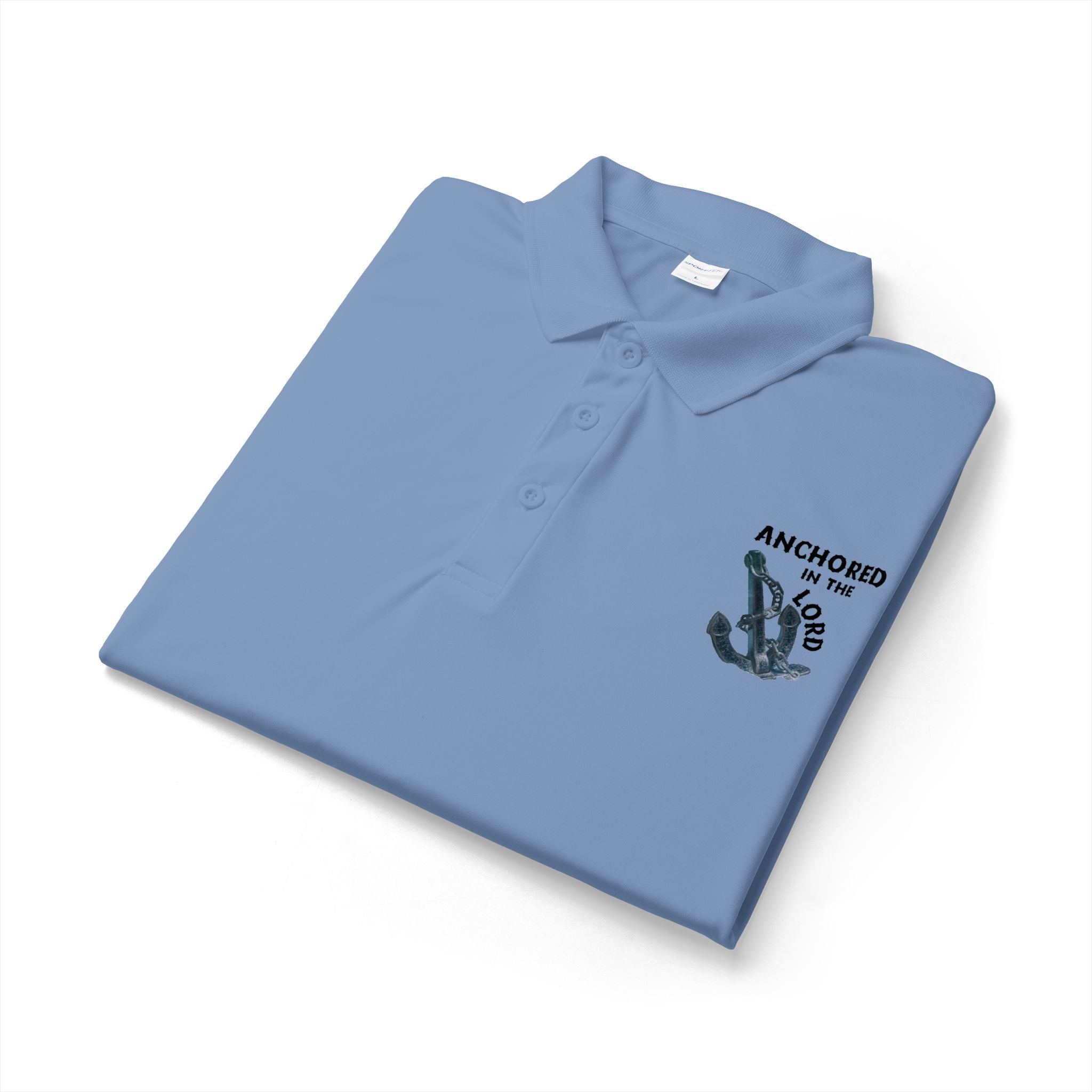 Anchored In The Lord Polo - Black