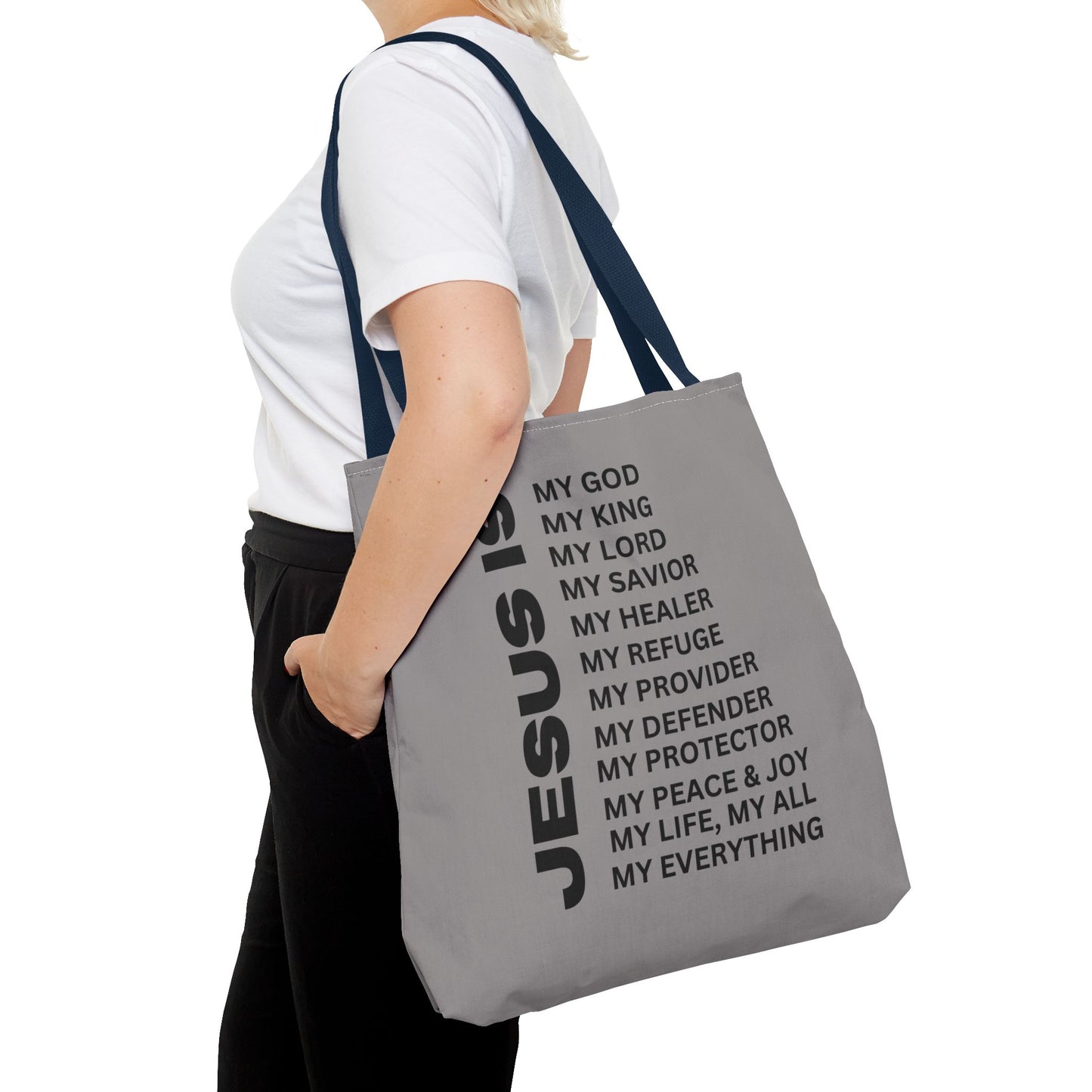 Christian JESUS IS Tote Bag - Grey